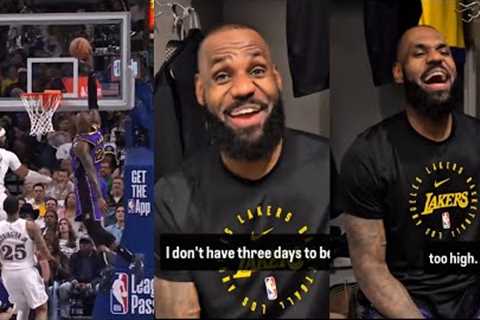 LeBron James FUNNY reaction to his insane alley-oop dunk vs Mavs 😂