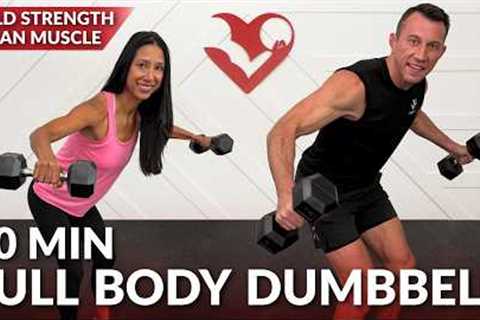 40 Min Full Body Dumbbell Workout at Home - Strength Weight Training for Women & Men with..