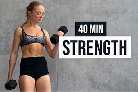 40 MIN FULL BODY WORKOUT for Strength - do it in the Gym or Home