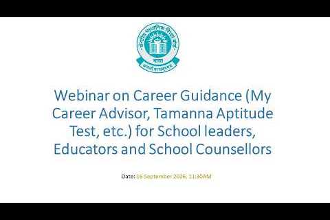 Webinar on Career Guidance for School leaders, Educators and School Counsellors