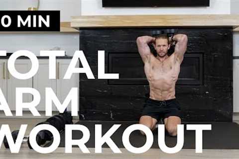 30 Min TOTAL ARM WORKOUT WITH DUMBBELLS (Biceps, Triceps + Shoulders)