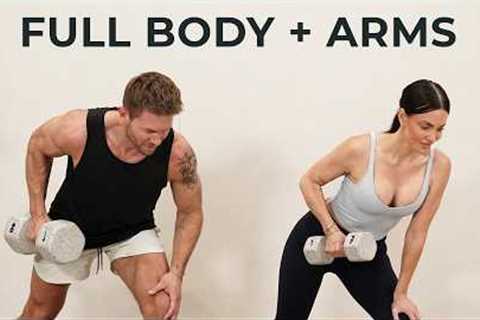 40 MIN FULL BODY Dumbbell Workout | Strength + Arms