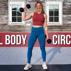 30 min Full Body HIIT and Abs Circuit Training with Dumbbells