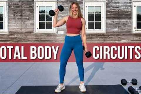30 min Full Body HIIT and Abs Circuit Training with Dumbbells